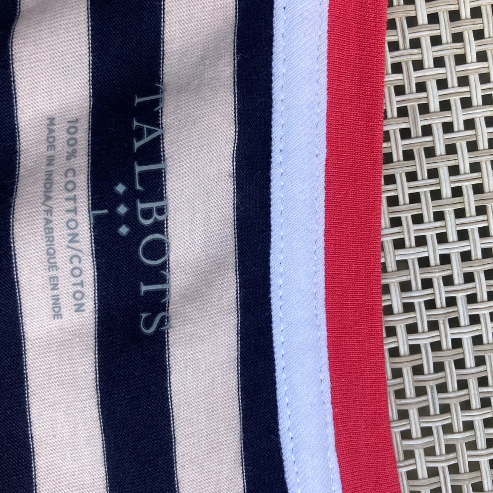 Talbots blue and white striped tee - Picture 6 of 6